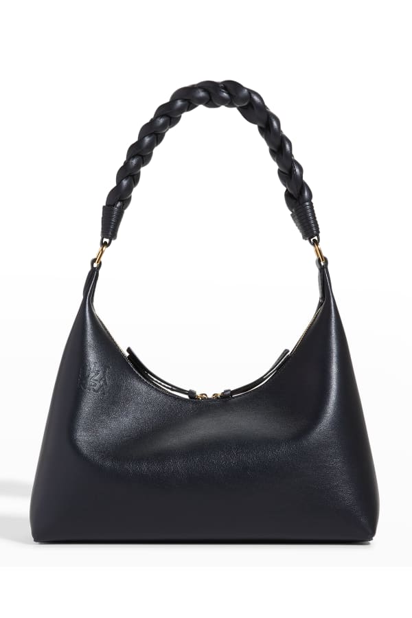 ALAIA Le Gail Medium Stud Grained Leather Hobo Bag | Neiman Marcus