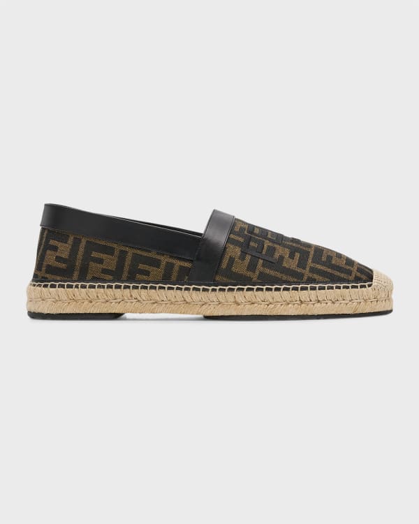 Fendi Men s FF Logo Nylon Leather Espadrilles Neiman Marcus