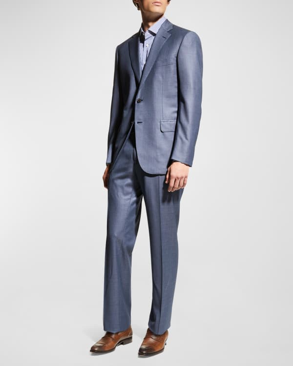 Brioni Men's Windowpane Wool Suit | Neiman Marcus