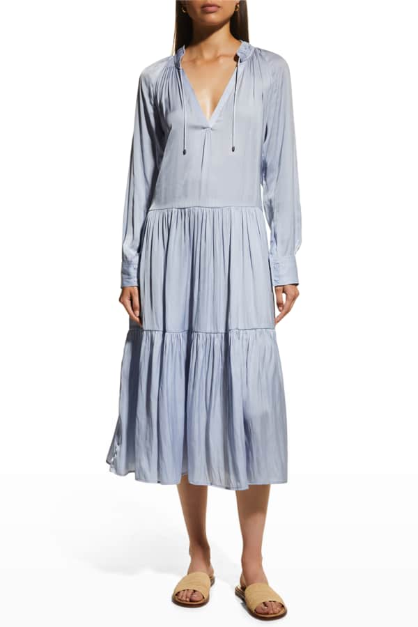 Zimmermann Textured Dot Tiered Midi Dress Neiman Marcus