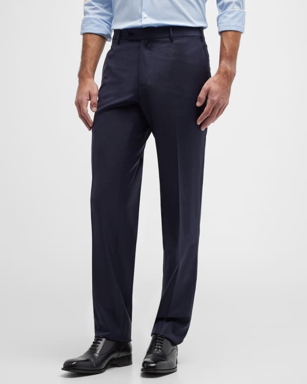Zanella Men's Parker Wool Dress Pants Neiman Marcus