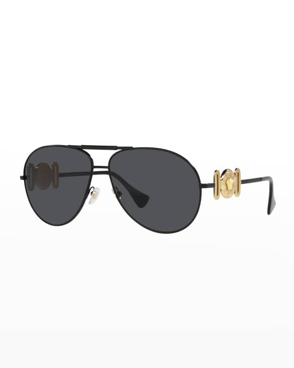 Versace Medusa Rimless Rectangle Metal Sunglasses Neiman Marcus 