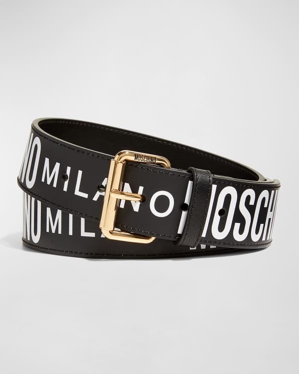 Gucci black embossed leather belt with silver monogram buckle, how