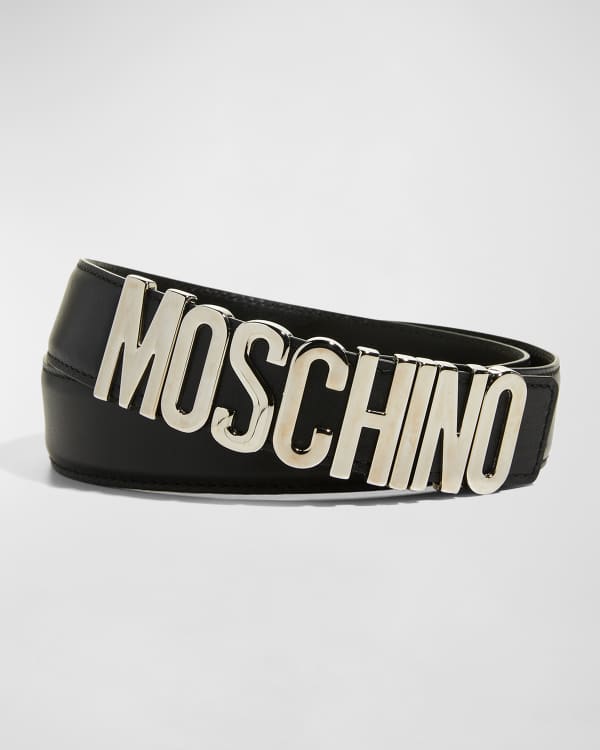 Moschino Men s Leather Logo Belt Neiman Marcus