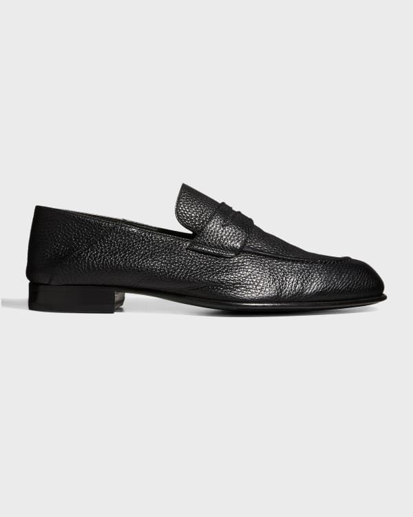 Brunello Cucinelli Men's Leather Flex Penny Loafers | Neiman Marcus