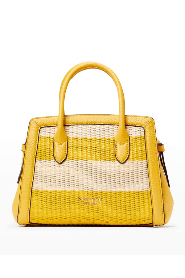 kate spade new york justina woven straw top handle bag Neiman Marcus