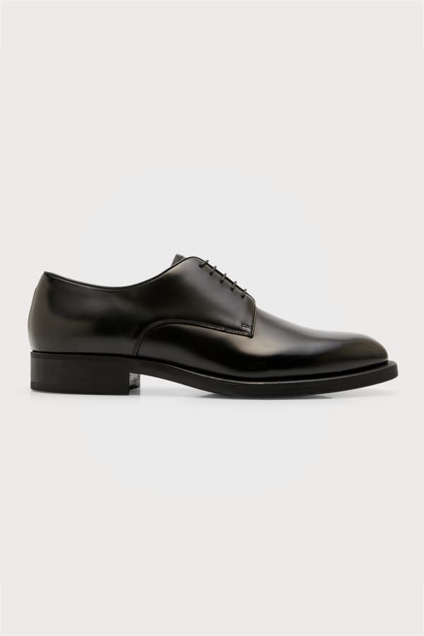 Giorgio Armani Men's Calf Leather Derby Shoes | Neiman Marcus