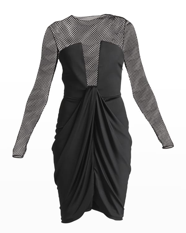 Monique Lhuillier Off Shoulder Sheath Dress with Twist Detail Neiman Marcus
