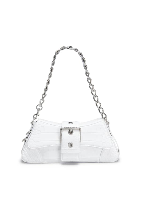Balenciaga XS Cagole Croc-Embossed Zip Shoulder Bag | Neiman Marcus