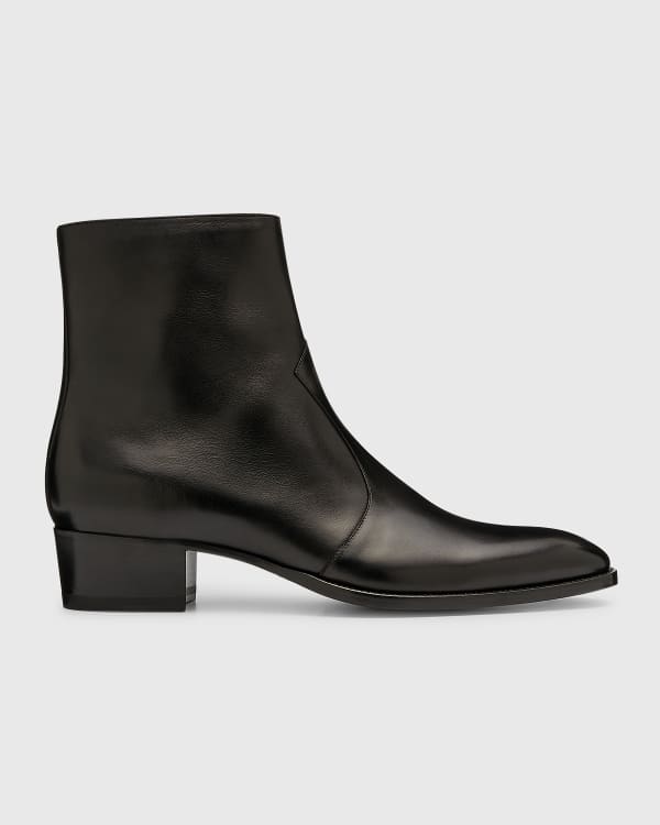 Black Cracked Marble Men's Boots