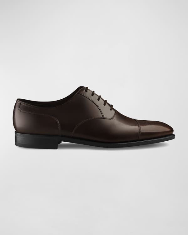 Berluti Gaspard Slash-Toe Leather Shoe, Black