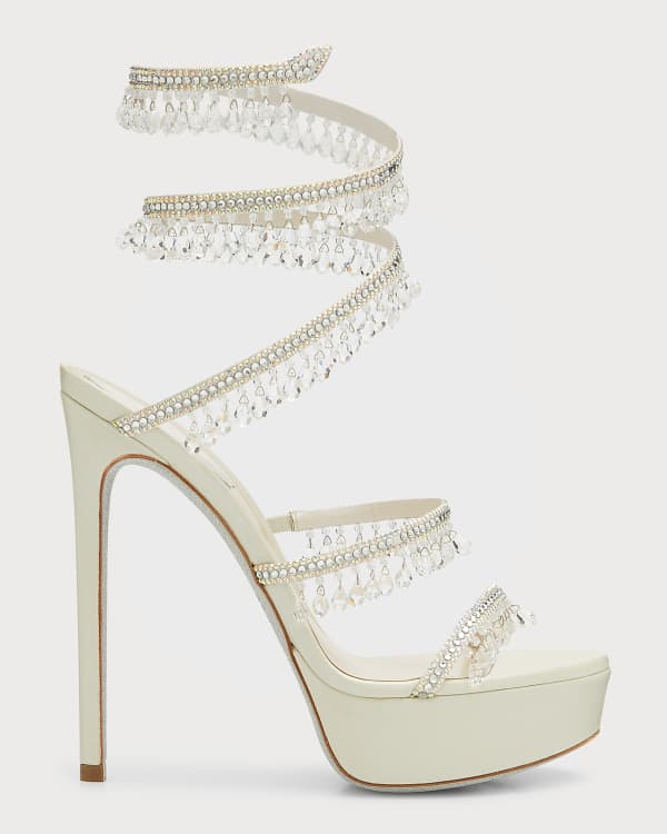 Rene Caovilla Galaxia Mesh Strass Caged High Heel Sandals Neiman Marcus