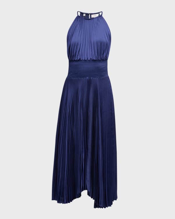 Alice Olivia Arista Pleated Halter Maxi Dress Neiman Marcus