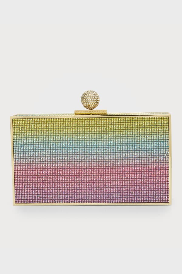 Sophia Webster Clara Crystal Embellished Box Clutch Bag | Neiman Marcus