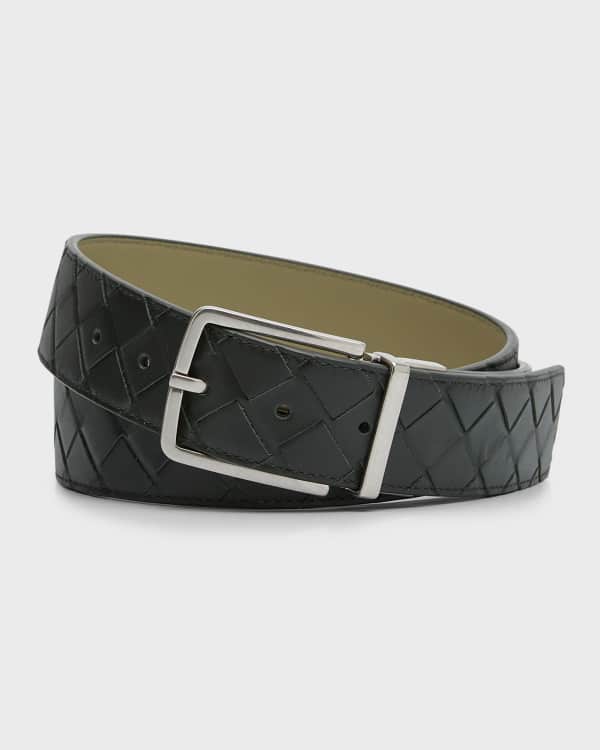 Men's Intreccio-Buckle Napa Leather Belt
