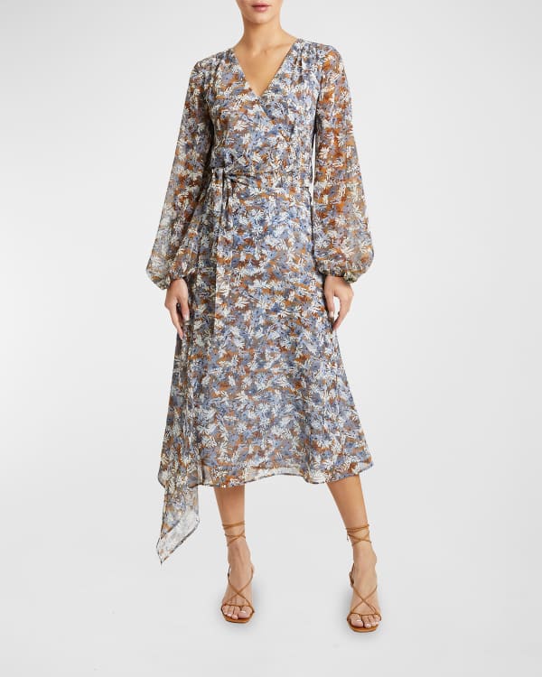 Neiman Marcus Reign Berry Print Wrap Dress Neiman Marcus