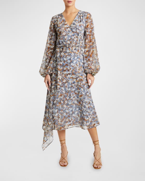 MICHAEL Michael Kors Mod Garden Midi Wrap Dress | Neiman Marcus