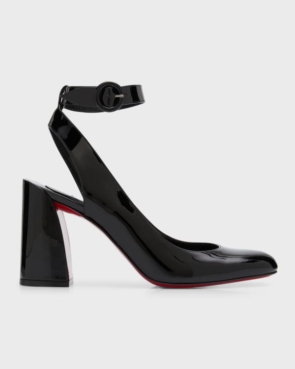 Burberry patent leather and vintage check deals block-heel pumps