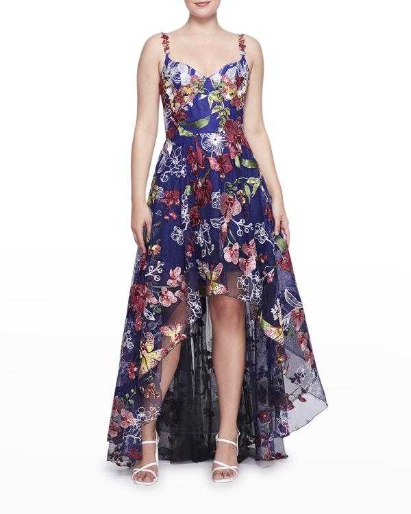 Noir High-Low Choker Neck Gown main image 1