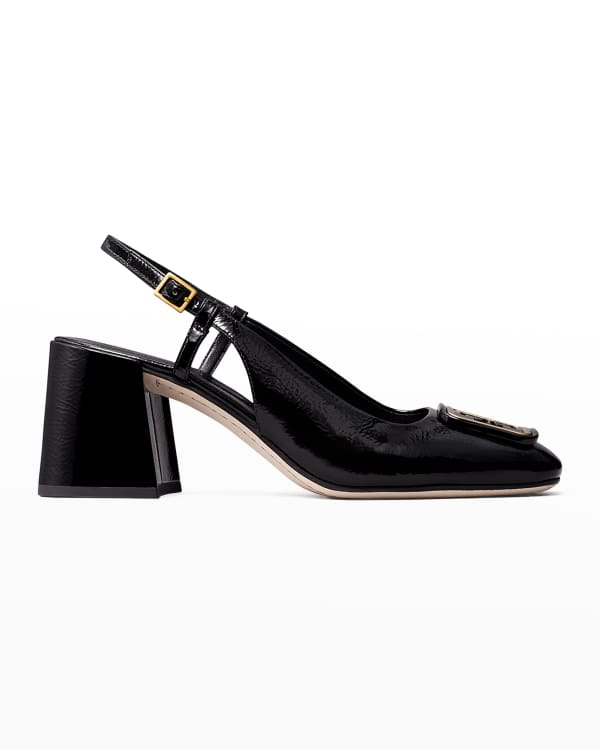 Tory Burch Leather Medallion Slingback Pumps | Neiman Marcus