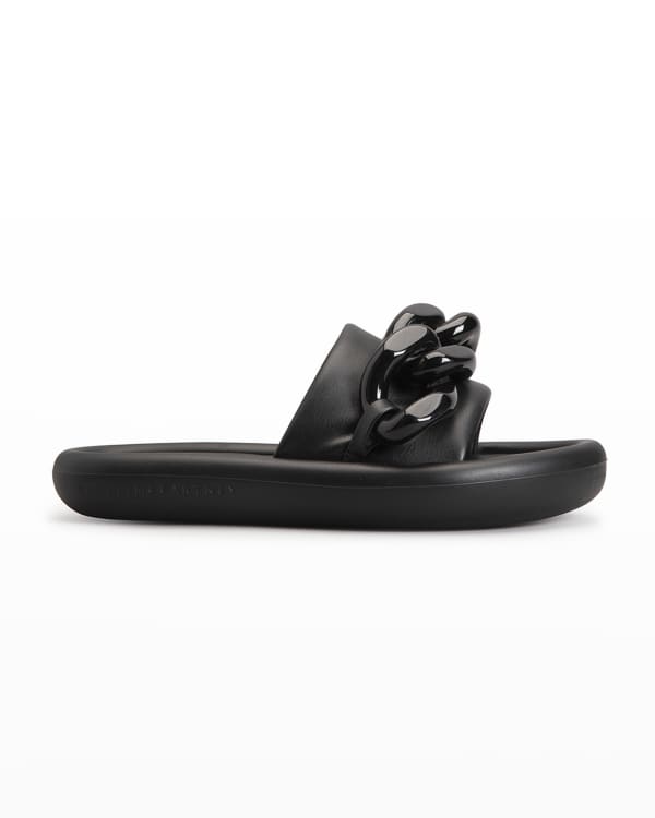 Burberry Buckingham Logo Flat Slide Sandals | Neiman Marcus