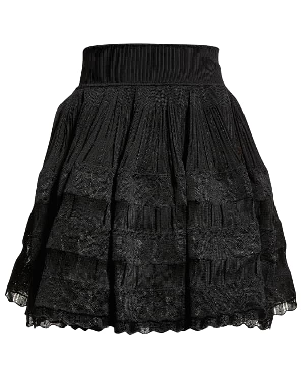 ALAÏA Women's Leather Skater Skirt