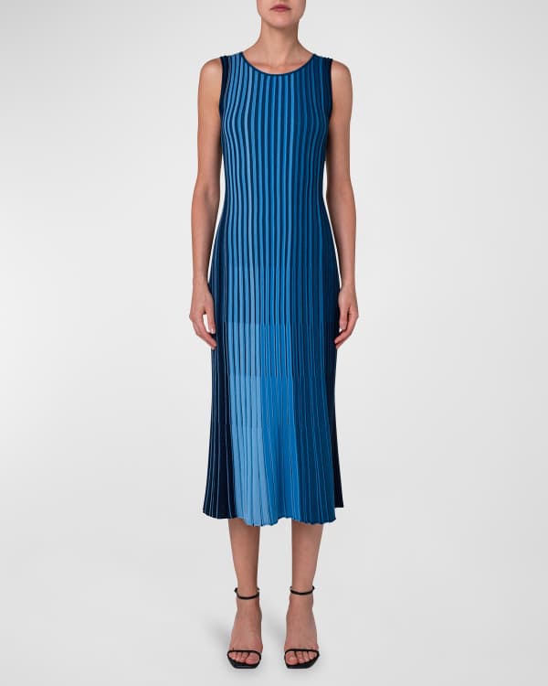 Akris punto Wool-Cashmere Milano Knit Midi Dress | Neiman Marcus