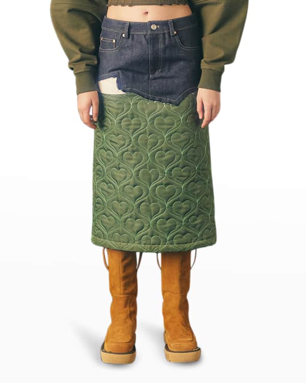 Good American High-Rise Denim Mini Skirt w/ Frayed Hem - Inclusive