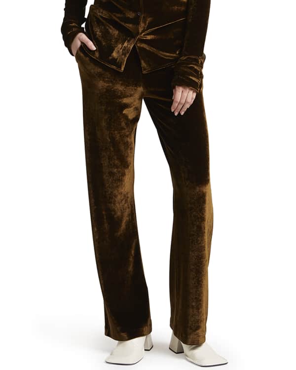 Amiri Velour Flare-leg Velvet Pants in Brown for Men