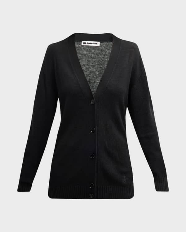 Saint Laurent Jersey Small YSL Logo Heavyweight Cardigan Neiman