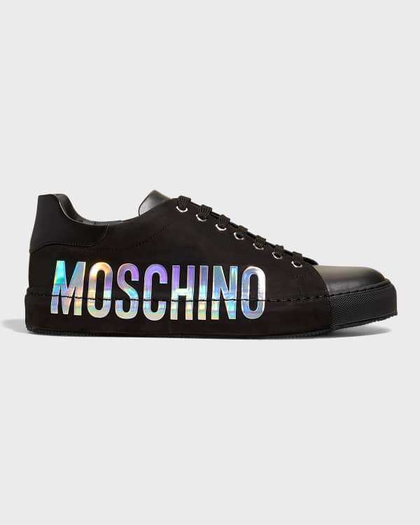 Moschino Men's Two-Tone Logo Low-Top Sneakers | Neiman Marcus