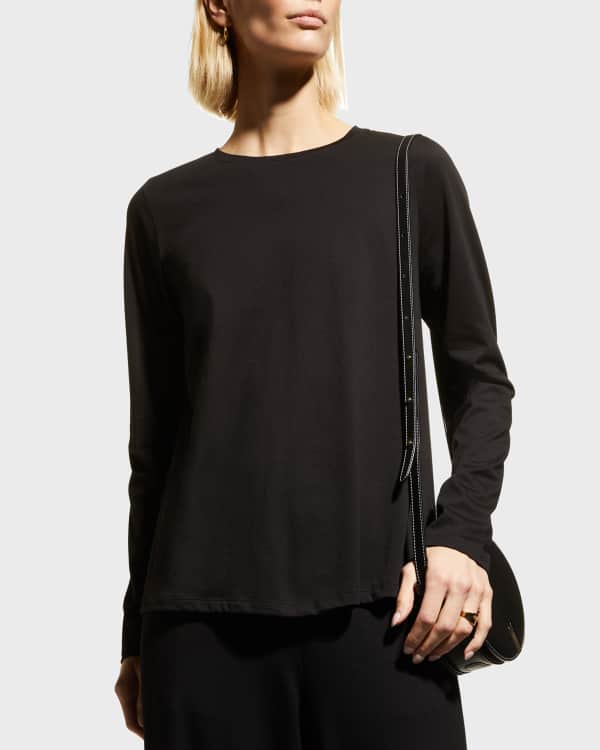 Eileen fisher silk jersey crew neck top sales