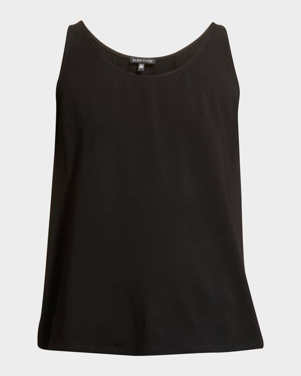 Navy Cotton Scoop Tank