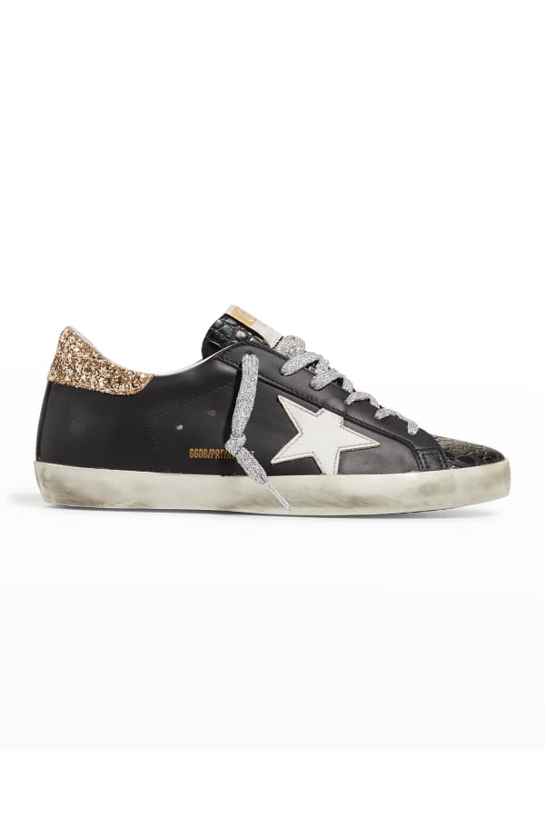 Golden Goose Superstar Croco Glitter LowTop Sneakers Neiman Marcus