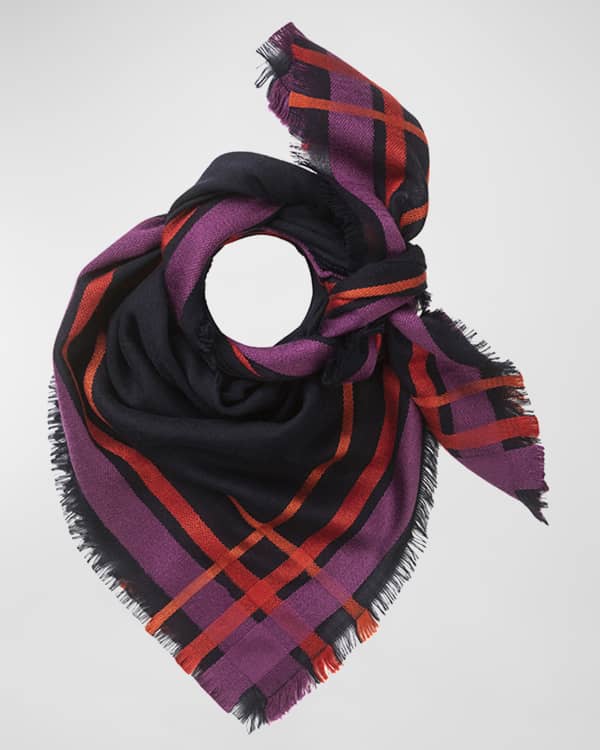 Johnstons Of Elgin Plaid Merino Wool Scarf Neiman Marcus
