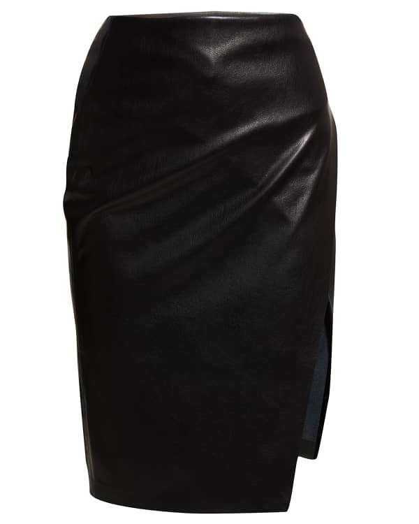 Tanya Taylor Juniper Glossed Faux Crocodile Wrap Skirt Neiman Marcus