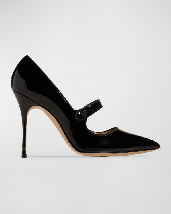 TOM FORD Two-Strap Mary Jane Pumps with Pointed Metal Toe | Neiman Marcus