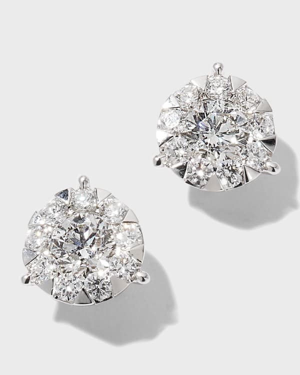 Effy Sterling Silver Diamond Bouquet Stud Earrings