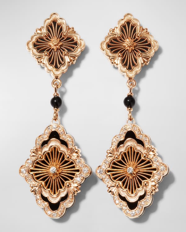 Buccellati Opera High Jewelry 18K White Gold Earrings with Diamonds