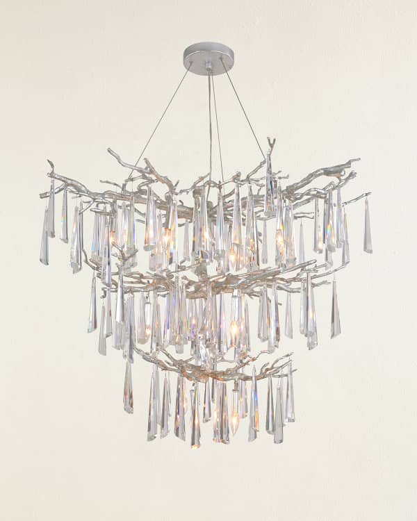John Richard Collection Nine Light Art Glass Chandelier Neiman
