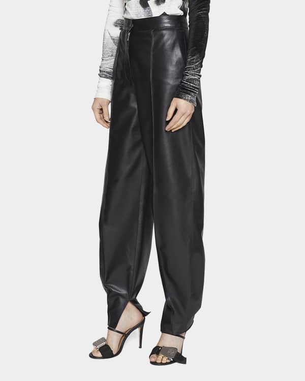 Loewe Leather Straight-Leg Trousers | Neiman Marcus