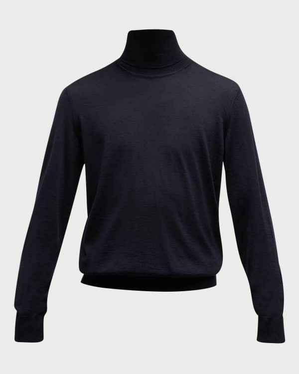 Men's Silk Cashmere Mock Turtleneck