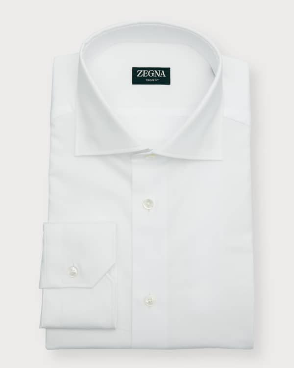 ZEGNA Men's Woven Pique Tuxedo Shirt | Neiman Marcus