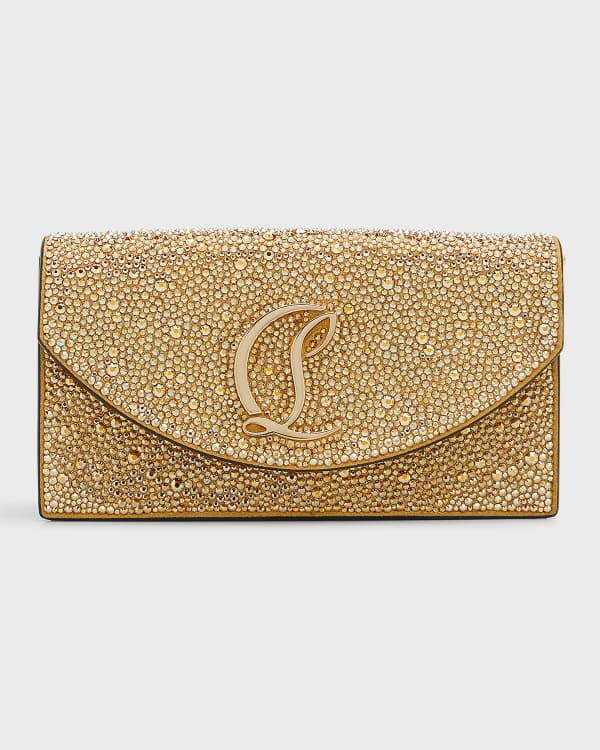 Loubitwist Small Crystal Embellished Suede Clutch in Purple - Christian  Louboutin