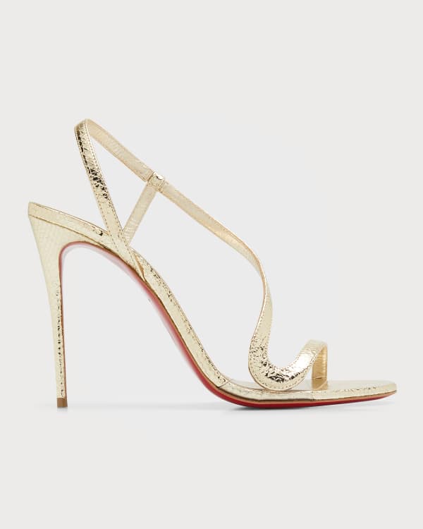 Christian Louboutin Iridescent Spike Red Sole Mule Sandals