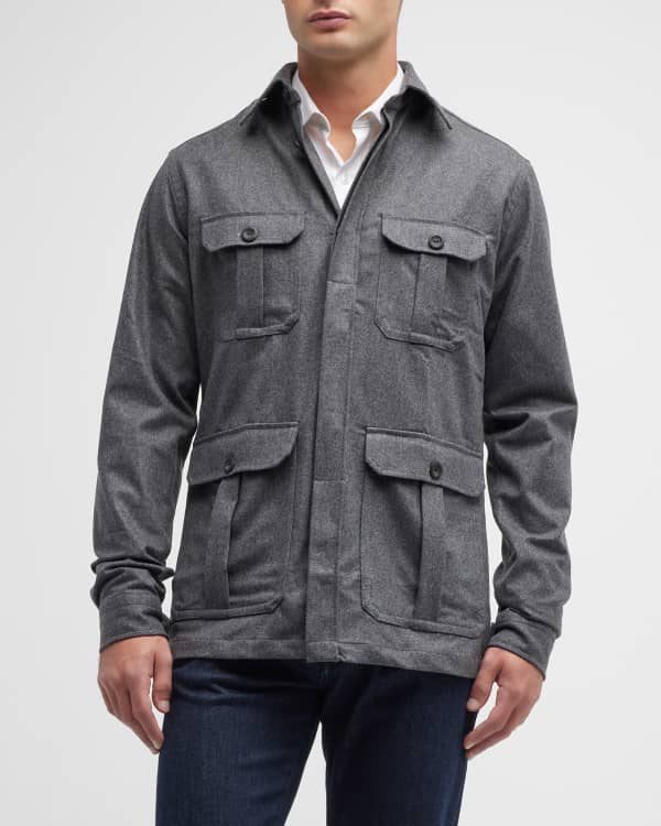 Nicholas Men's Suede Padded Jacket - Ivory Gray