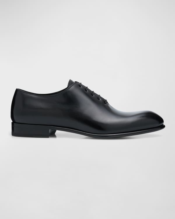 Salvatore Ferragamo Geoffrey patent-leather derby shoes - Black