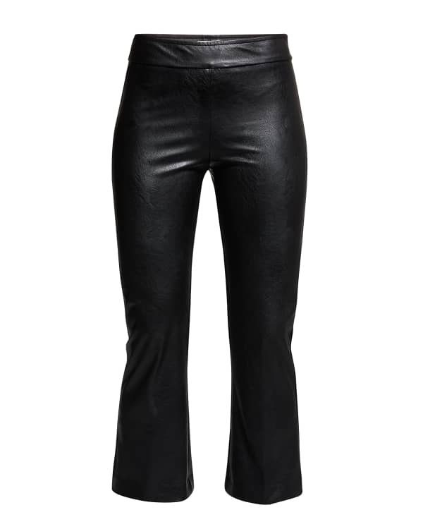 Delaney Straight Leg Vegan Leather Pants (Black)