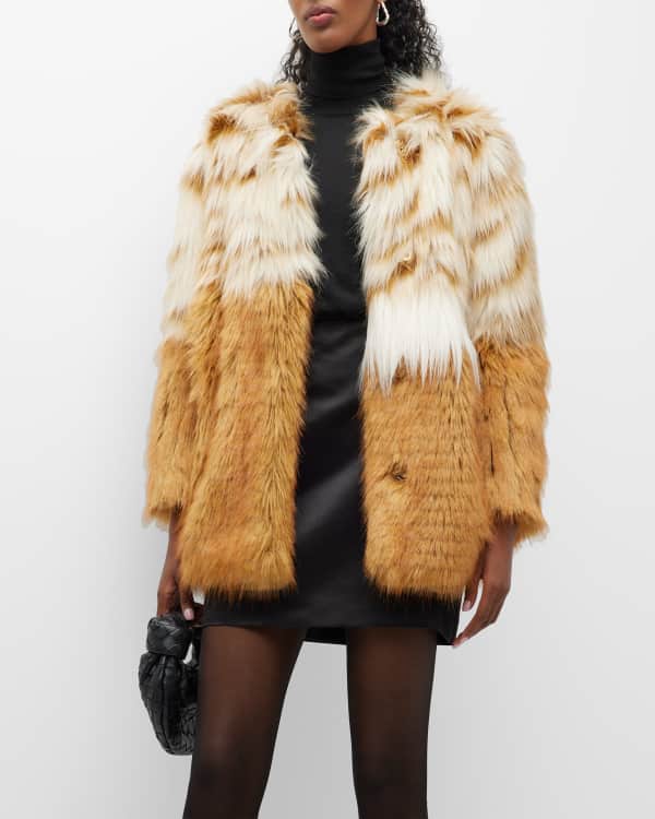 PINKO Corinne Belted Faux-Fur Coat | Neiman Marcus