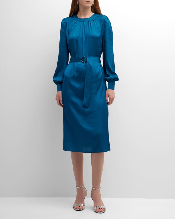Misook
 Crepe De Chine Belted Dress main image 0